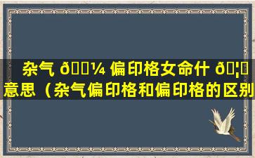 杂气 🌼 偏印格女命什 🦄 么意思（杂气偏印格和偏印格的区别）